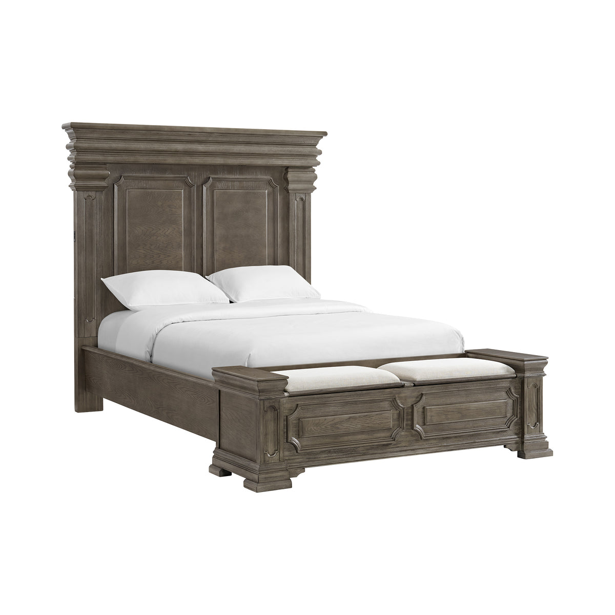 Kings Court Queen Storage 5Pc Bedroom Set In Grey