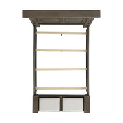 Kings Court Queen Storage 4PC Bedroom Set with 2 Nightstands & Chest in Grey