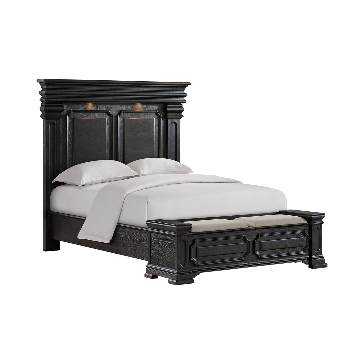 Kings Court Queen Storage 5PC Bedroom Set in Black