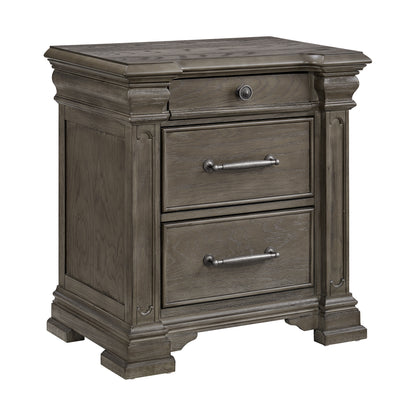 Kings Court 3-Drawer Nightstand  (Sliding Top) in Grey