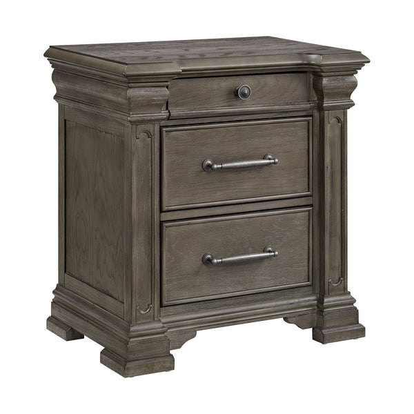 Kings Court 3-Drawer Nightstand  (Sliding Top) In Grey