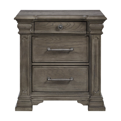 Kings Court 3-Drawer Nightstand  (Sliding Top) in Grey