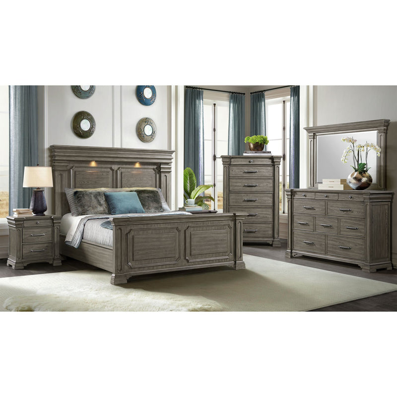 Kings Court King 3PC Bedroom Set in Grey