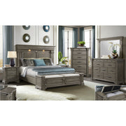Kings Court King Storage 5PC Bedroom Set in Grey