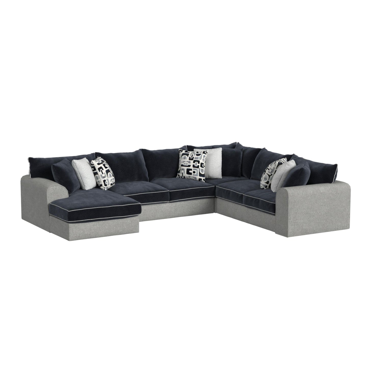 Klein 3PC Sectional Set in Bentley Ash/Zaftig Ebony