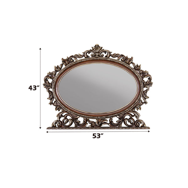 Devany Oval Mirror with Scrolled Details