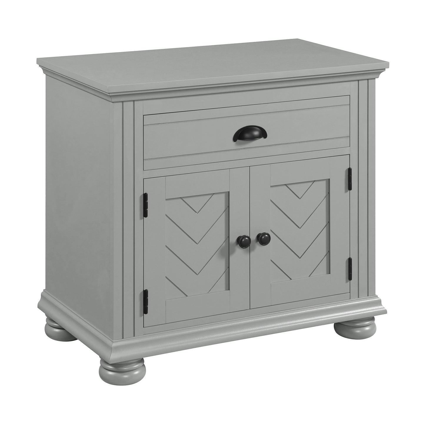 Kona 1-Drawer Nightstand in Grey