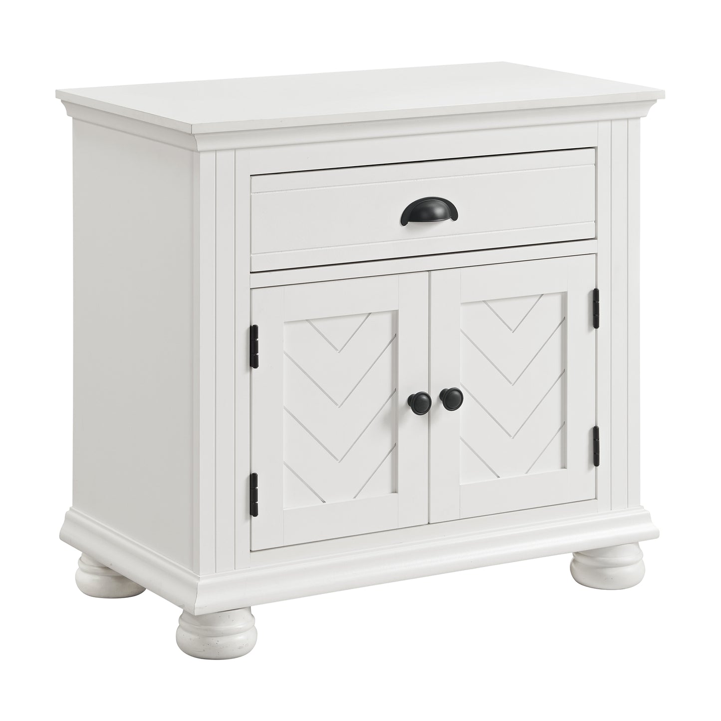 Kona 1-Drawer Nightstand in White