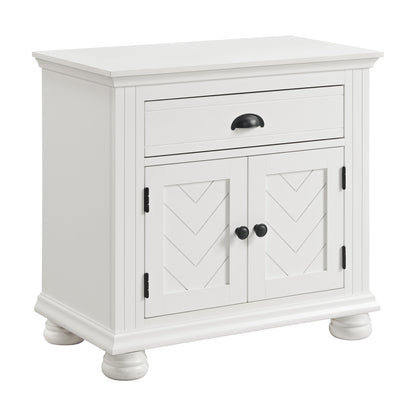 Kona 1-Drawer Nightstand in White