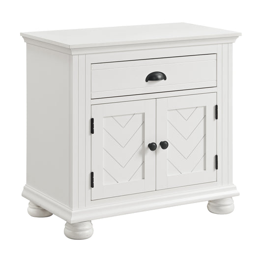 Kona 1-Drawer Nightstand in White