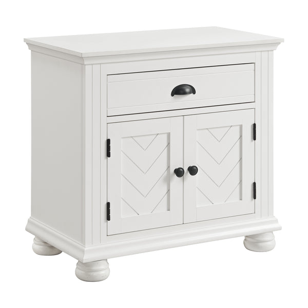 Kona 1-Drawer Nightstand in White