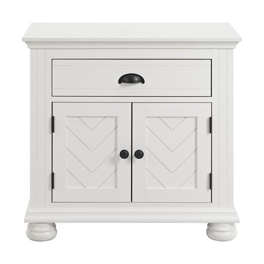 Kona 1-Drawer Nightstand in White