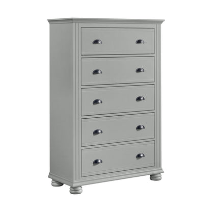 Kona 5-Drawer Chest in Grey