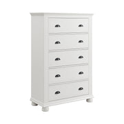Kona Queen 5PC Bedroom Set with 2 Nightstands, Dresser & Chest in White