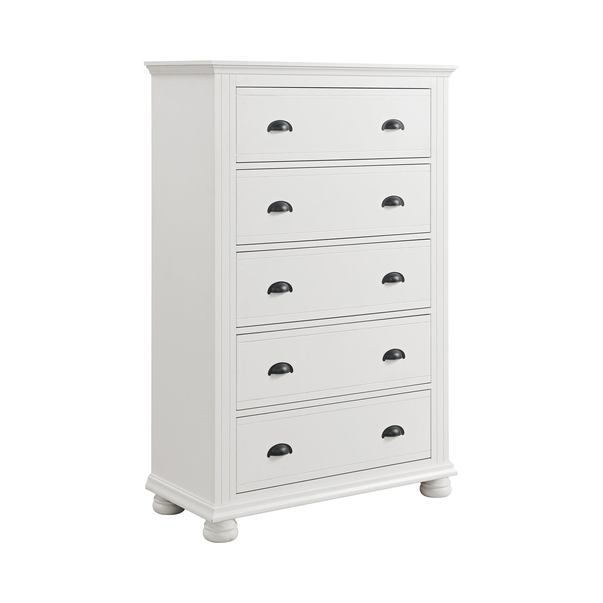 Kona Queen 5PC Bedroom Set with 2 Nightstands, Dresser & Chest in White