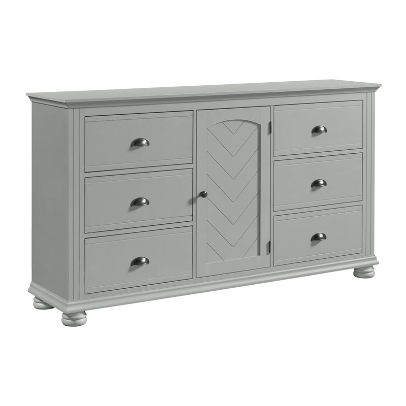 Kona 6-Drawer Dresser in Grey