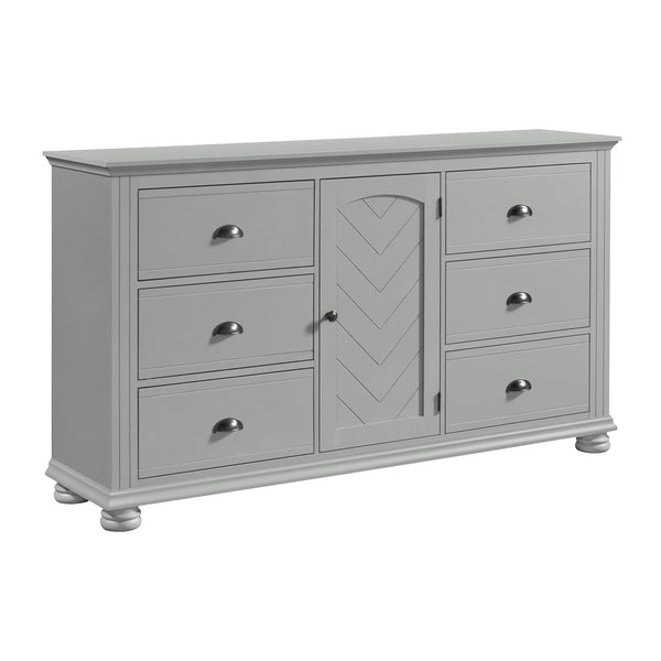 Kona 6-Drawer Dresser in Grey