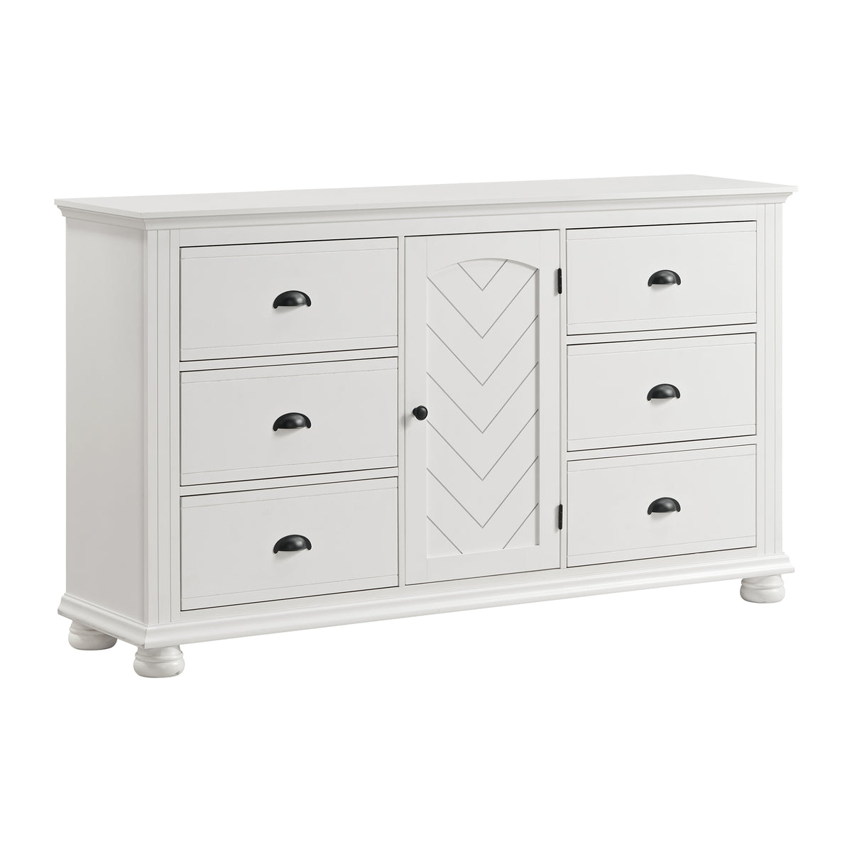 Kona 6-Drawer Dresser In White