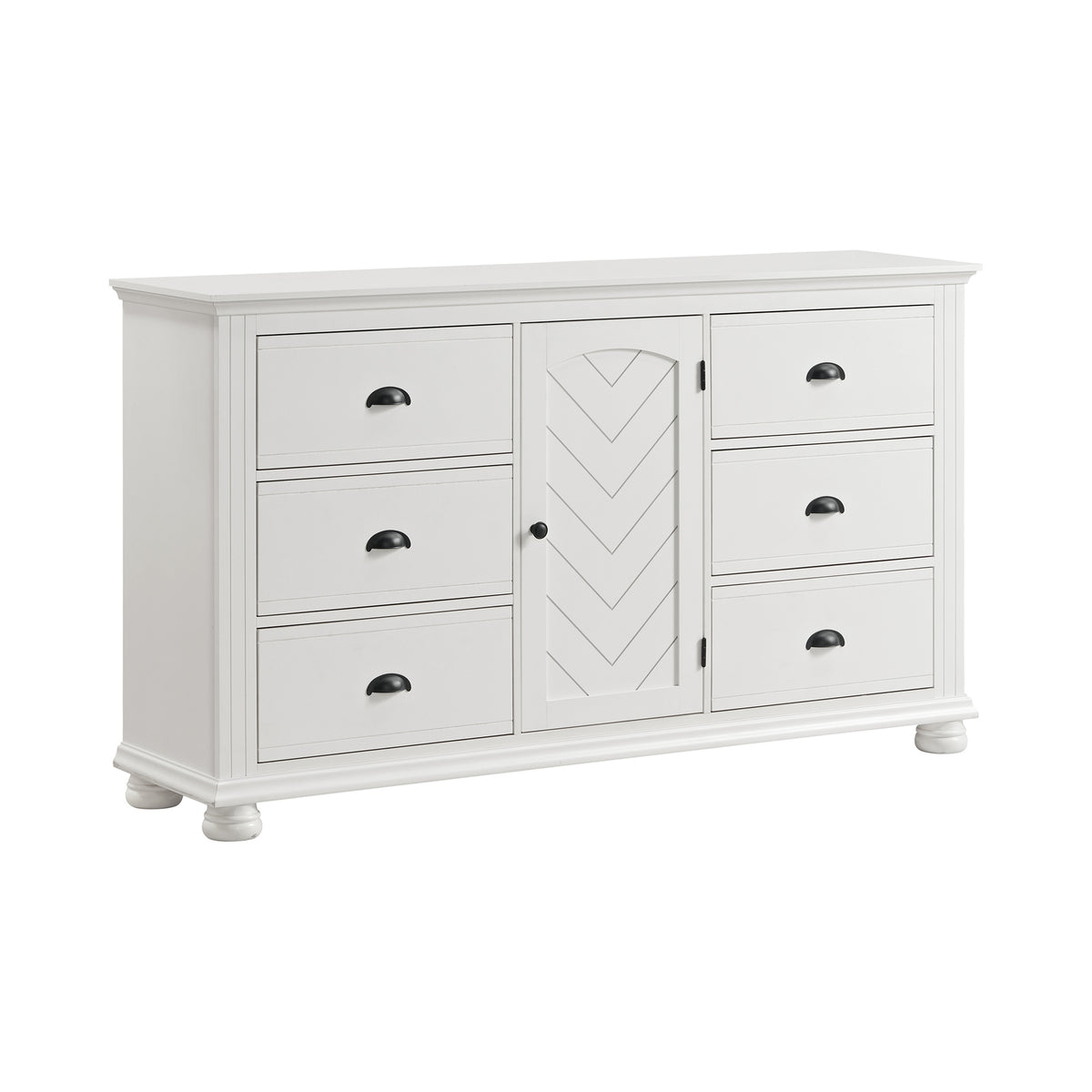 Kona Queen 5PC Bedroom Set with 2 Nightstands, Dresser & Chest in White