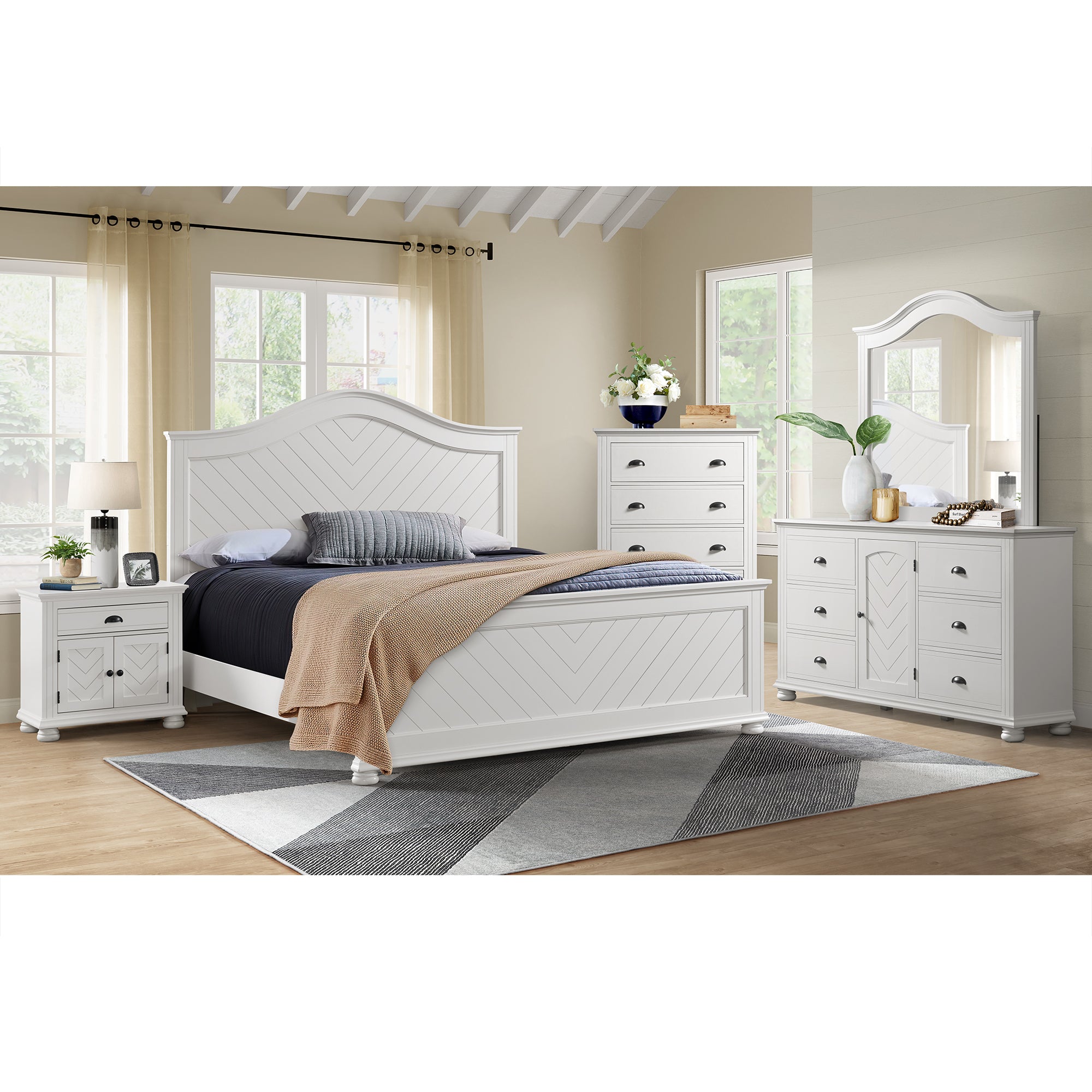 Kona King Panel 3PC Bedroom Set in White