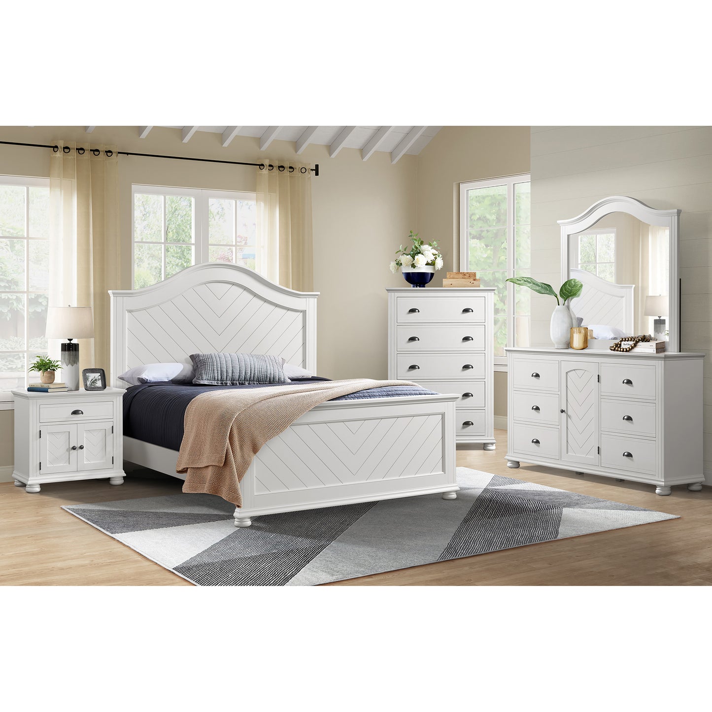 Kona Full Panel 3PC Bedroom Set in White