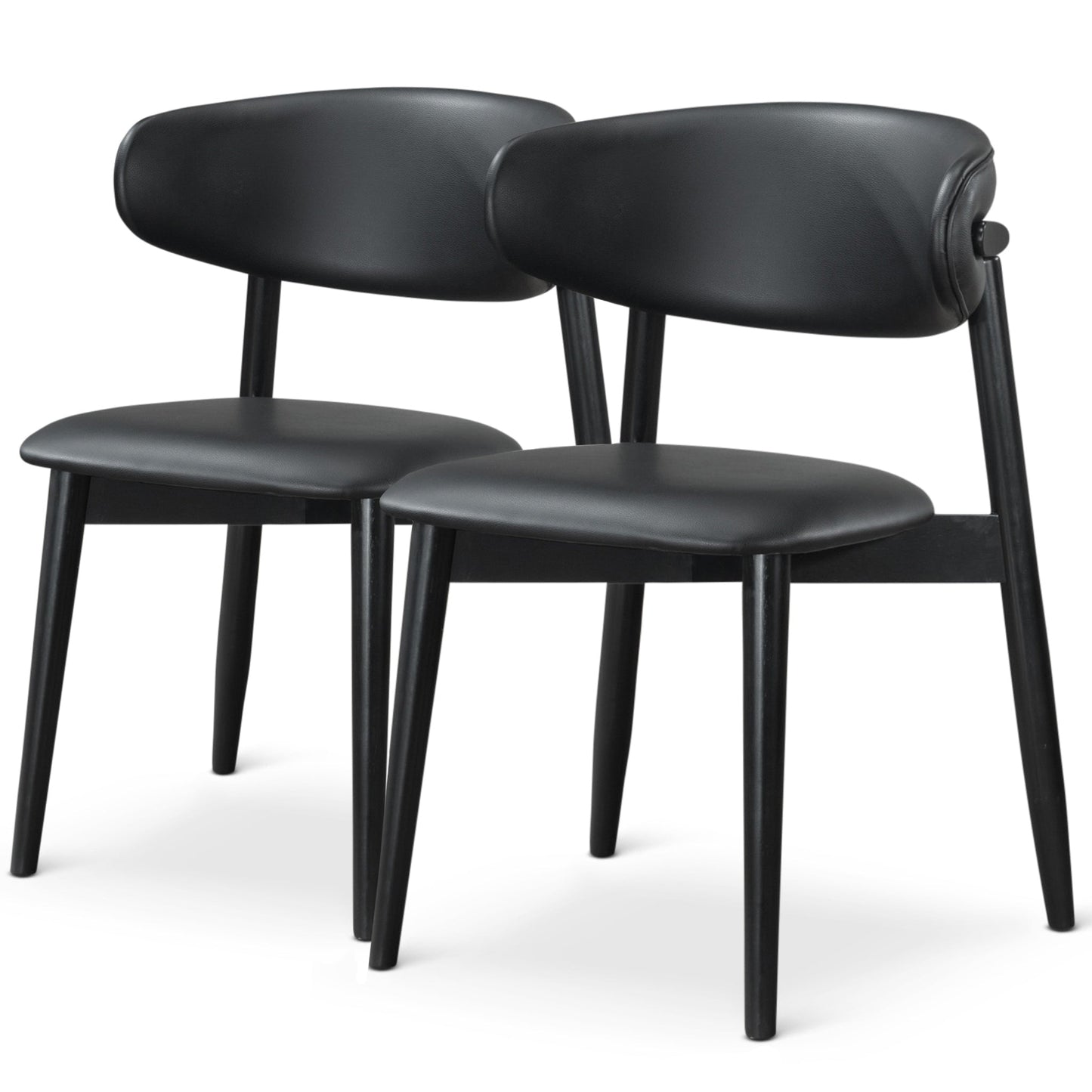 Silla de comedor Korbin de cuero vegano negro (juego de 2)