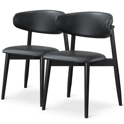 Silla de comedor Korbin de cuero vegano negro (juego de 2)