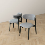 Silla de comedor Korbin de tela gris (juego de 2)