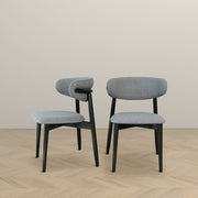 Silla de comedor Korbin de tela gris (juego de 2)
