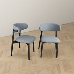 Silla de comedor Korbin de tela gris (juego de 2)