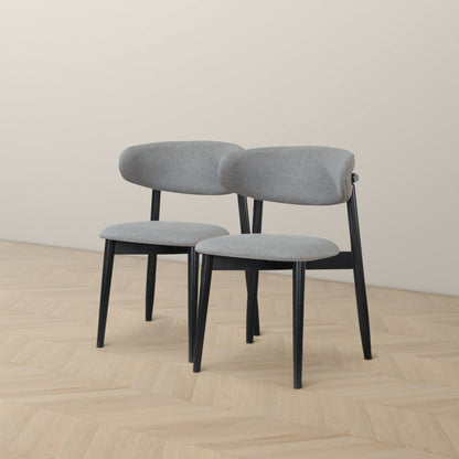 Silla de comedor Korbin de tela gris (juego de 2)