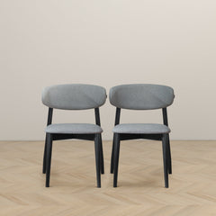 Silla de comedor Korbin de tela gris (juego de 2)
