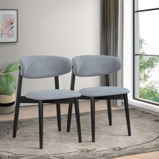 Silla de comedor Korbin de tela gris (juego de 2)