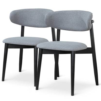 Silla de comedor Korbin de tela gris (juego de 2)