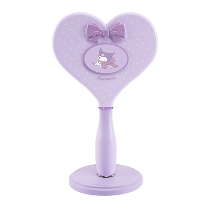 Kuromi™ "Lovely Ribbon" Heart Handheld Makeup Mirror with Standing Base