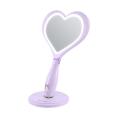 Kuromi™ "Lovely Ribbon" Heart Handheld Makeup Mirror with Standing Base