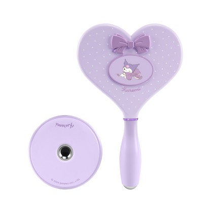 Kuromi™ "Lovely Ribbon" Heart Handheld Makeup Mirror with Standing Base