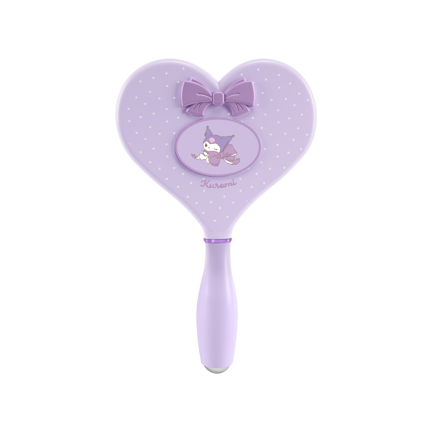 Kuromi™ "Lovely Ribbon" Heart Handheld Makeup Mirror with Standing Base