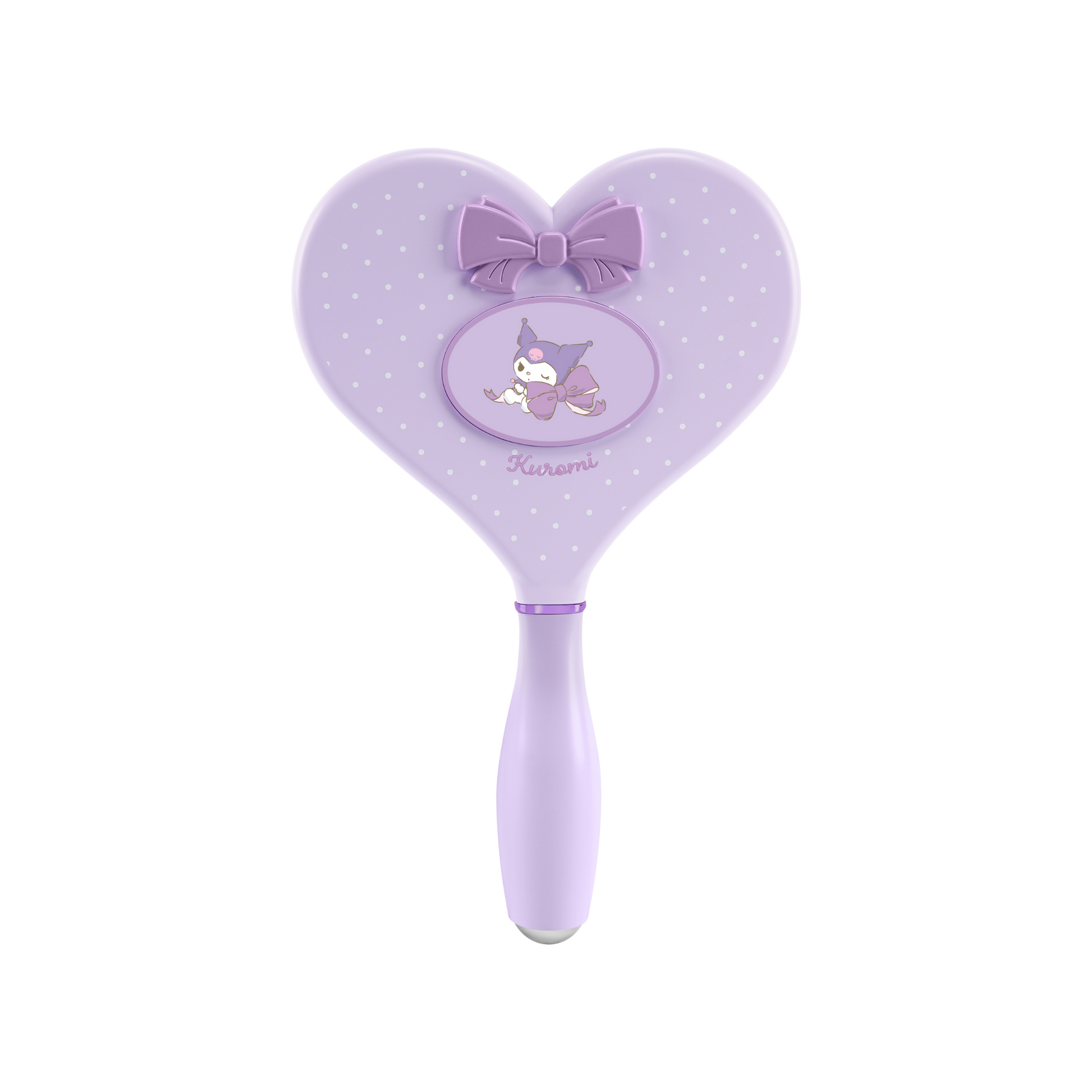 Kuromi™ "Lovely Ribbon" Heart Handheld Makeup Mirror with Standing Base