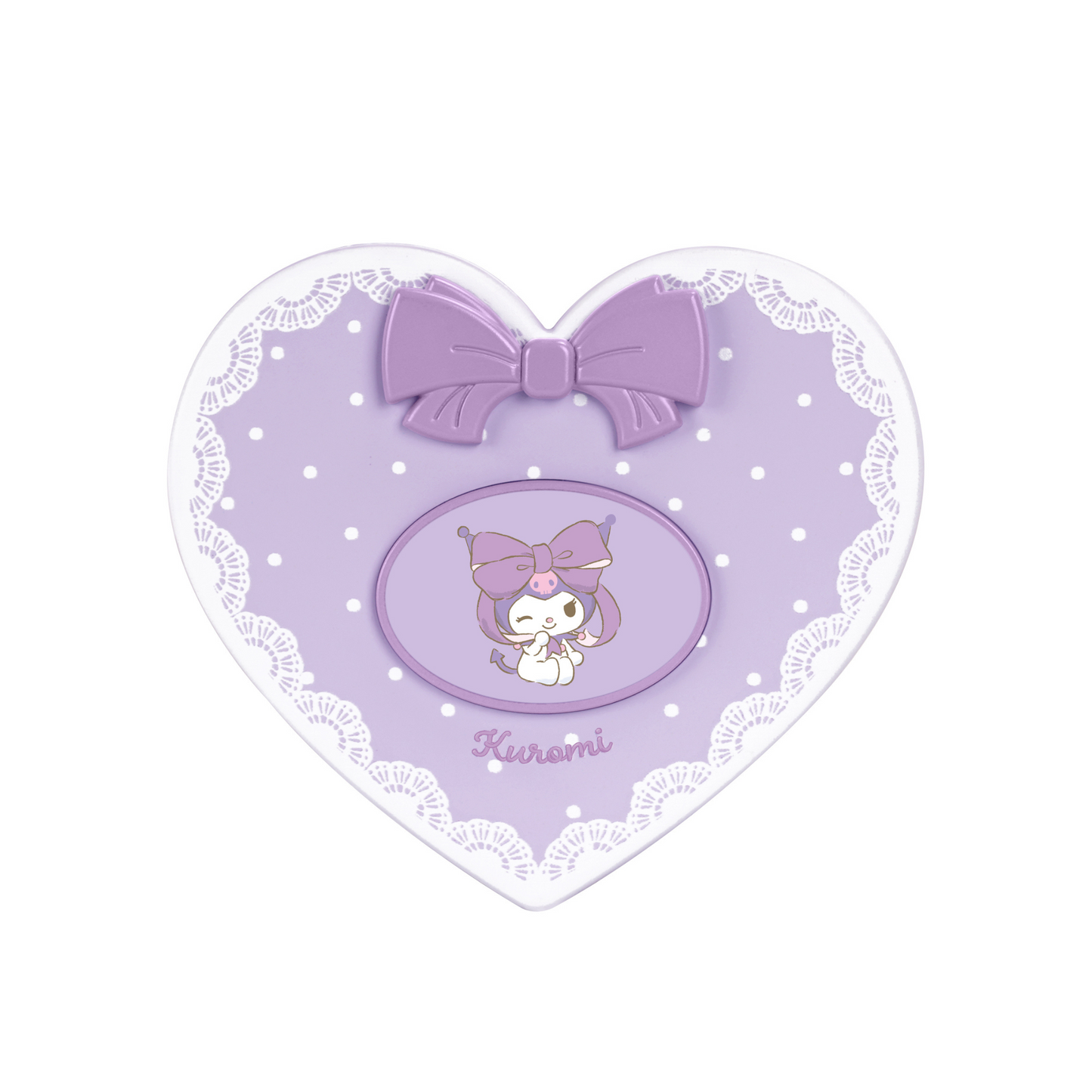Kuromi™ “Lovely Ribbon” LED Heart Compact Mirror
