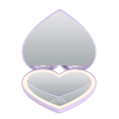 Kuromi™ “Lovely Ribbon” LED Heart Compact Mirror