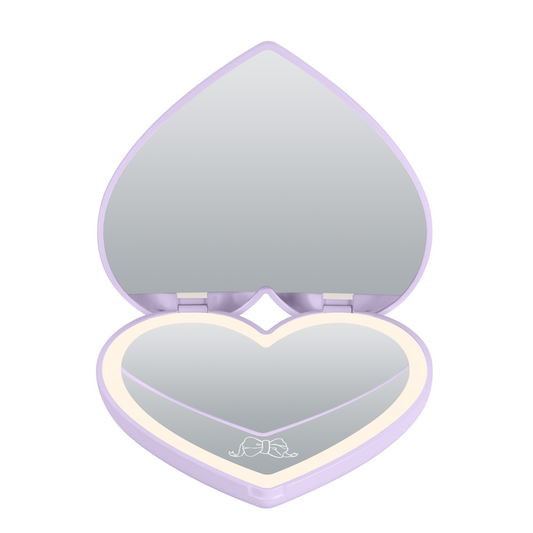 Kuromi™ “Lovely Ribbon” LED Heart Compact Mirror