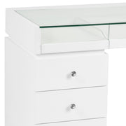 SlayStation Bella Vanity Table with Glass Table Top and 4 Drawer Units Bundle