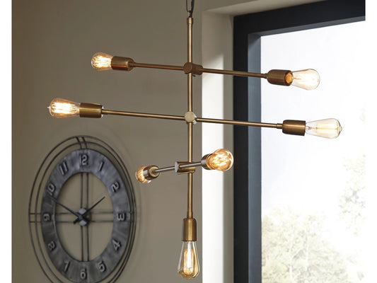 Nastalya Modern Goldtone Pendant Light Fixture