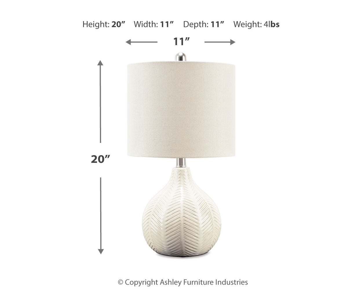 Rainermen Ceramic Table Lamp (1/CN)