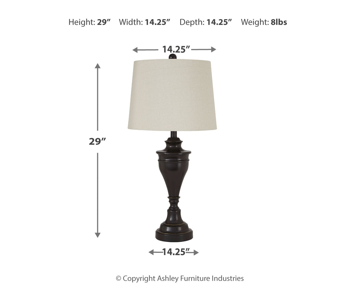 Darlita Metal Table Lamp (2/CN)