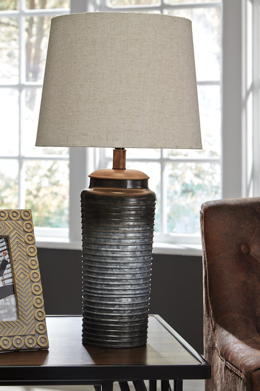 Norbert Ombre Metal Table Lamp with Ribbed Texture