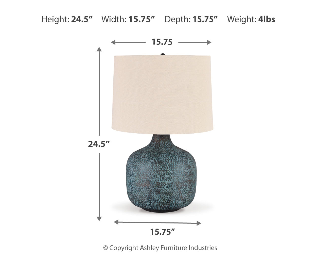 Malthace Metal Table Lamp (1/CN)