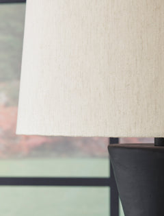 Scarbot Black Paper Table Lamp with Bold Angular Base