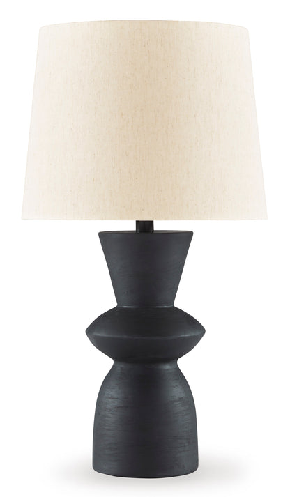 Scarbot Black Paper Table Lamp with Bold Angular Base